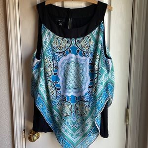 NWOT ALYX SLEEVELESS AQUA & WHITE TANK SZ 3X